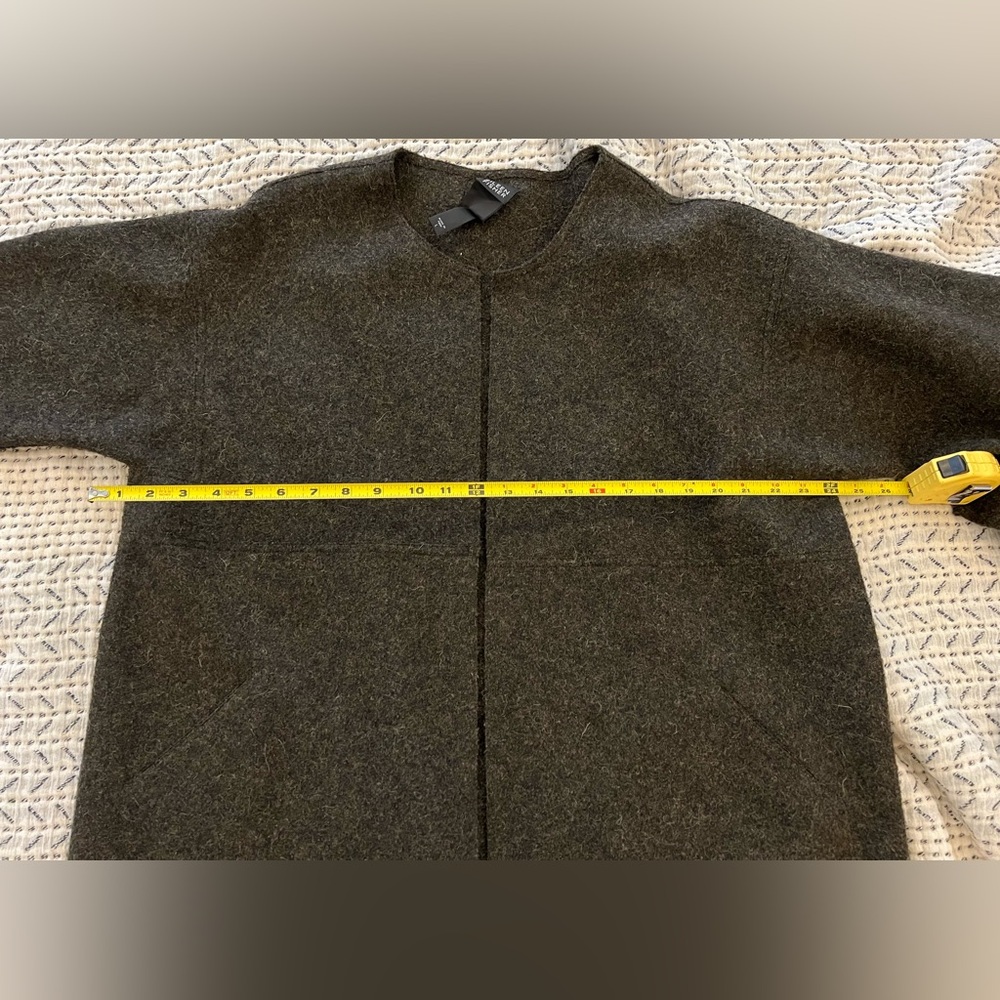 Eileen Fisher Felted Alpaca Wool Mélange Jacket 3/4 Sleeve Brown Size Large - Picture 5 of 6